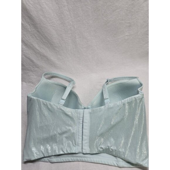 Victoria's Secret Body By Victoria Shiny Mint Green/Blue Bustier Bra Size 34DD - Picture 4 of 10